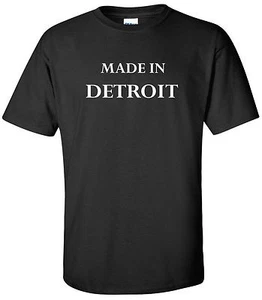 Made in Detroit T-Shirt Michigan Rock City Motown Tees Short Sleeve Tee Shirt - Picture 1 of 2