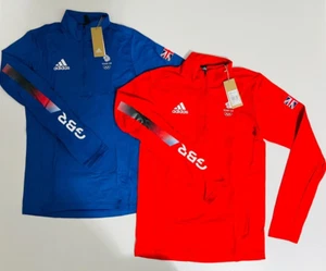 Adidas Team GB EveryHike Half Zip Fleece Jacket Jumper 2023 Red Blue Mens Womens - Picture 1 of 24