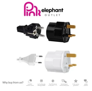 UK Visitor Travel plug adaptor ¦ Schuko Euro 2 pin to UK 3 pin ¦ BS CE Approved - Picture 1 of 14