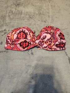 Victoria's Secret Swim 34C Strapless Twist Bandeau Bikini Top Lace Up Back - Picture 1 of 3