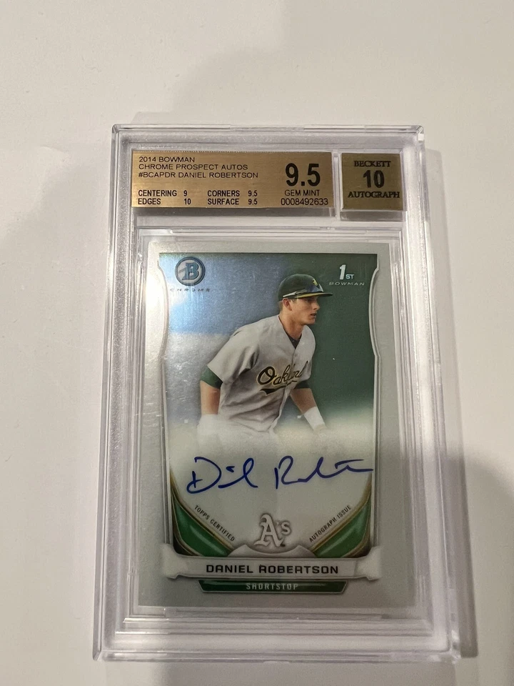 2014 Bowman Chrome Daniel Robertson Auto BGS 9.5/10 Gem Perfeito Estado 0008492633 - Imagem 1 de 4