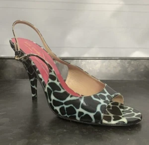 Kate Spade NY Women’s Heel Animal Print Giraffe Open Toe Slingback Shoes Sz 9B - Picture 1 of 11