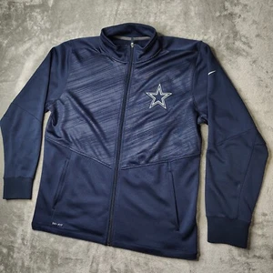 Dallas Cowboys Nike Jacket Mens Large Blue Full Zip Team Apparel Dri Fit - Picture 1 of 15