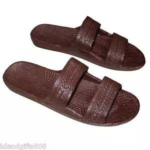 Brown Rubber Hawaiian Jesus Sandals, Surfware Hawaiian Classics Unisex Sandal - Picture 1 of 5