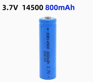 14500 Battery 800mAh Li-ion 3.7V Rechargeable Batteries Cell For Flashlight LOT - Picture 1 of 4