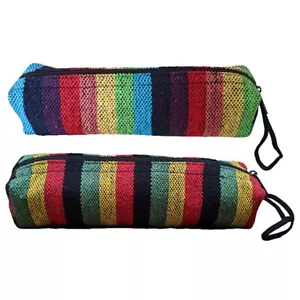 Rainbow Rasta Estuche Lápiz Bolso de Maquillaje Bolsa Arte Artesanía Escuela Étnica Comercio Justo - Imagen 1 de 11