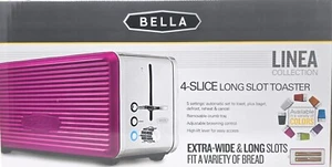 New BELLA 4 Slice Long Slot Toaster Extra Wide Long Slots Stainless Steel - Picture 1 of 10