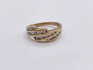 VINTAGE SOLID 9ct GOLD CLUSTER STUNNING PRETTY LADIES RING SIZE L - Picture 1 of 5