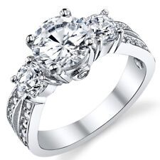 1.50 Ct Round Cubic Zirconia Sterling Silver 925 Wedding Ring Bridal Set
