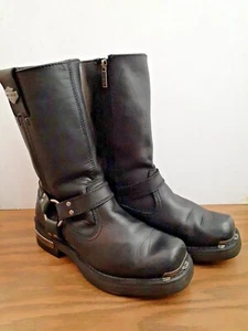 Harley-Davidson Men's Landon 11-Inch Motorcycle Boots Black D96047 Sz 10.5m - Picture 1 of 11