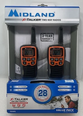Midland X-talker T51VP3 28 Mile Range Two Way FRS Radios 22 CHANNELS - Image 1 of 4