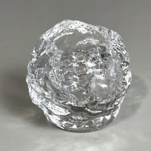 Vintage KOSTA BODA 3" Clear Snowball Signed Votive Candle Holder - Picture 1 of 10