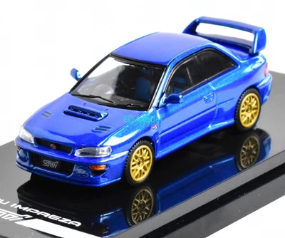 BN HobbyJapan 1:64 Blue Impreza GC8 WRX 22B STI Sport Model Diecast Metal Car  - Image 1 of 2