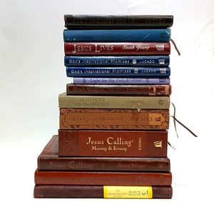 Jesus Calling Lot of 13 Leather Devotional Books Lucado Young Soft Touch RT - Imagen 1 de 11