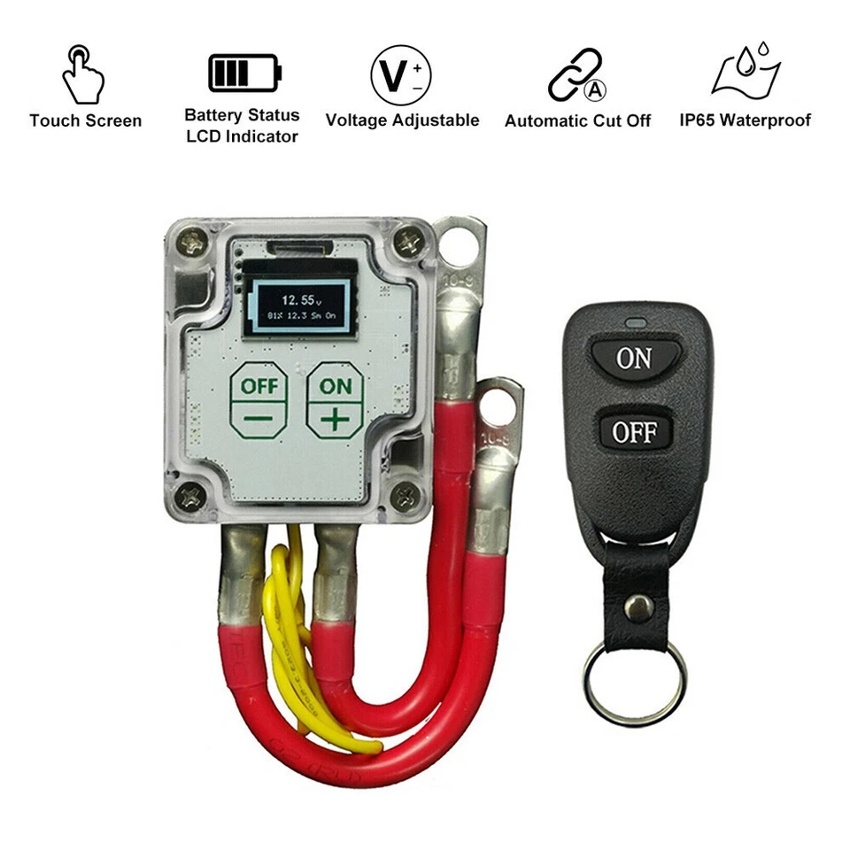 Interruptor de apagado maestro de desconexión de batería de automóvil control remoto aislador Foto 1 de 4