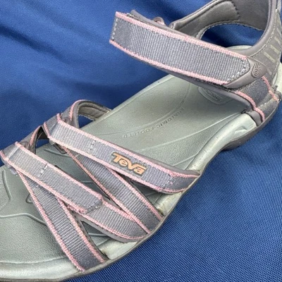 Sandalias para mujer Teva 9M Tirra 4266 correa para el tobillo gancho y lazo ajustables GRIS/ROSA Foto 1 de 4