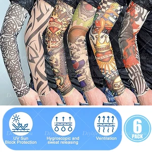 Juego de 6 piezas de mangas temporales para tatuajes de nailon falsas sin cordones para tatuajes kit medias - Imagen 1 de 13