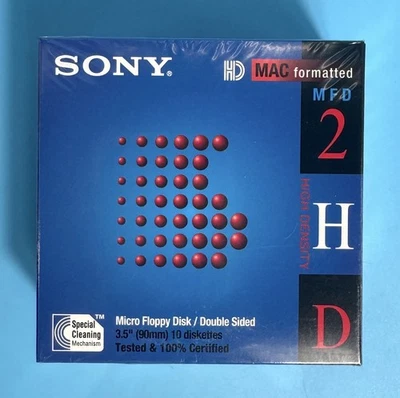 Caja de 10 Disquetes Sony 3.5" 1.4MB Apple Macintosh Formateado 10MFD-2HDCFM Foto 1 de 4