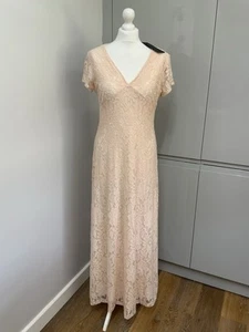 Mela Loves London Blush Long Dress size 12 lace Sequinned NEW With Tags - Picture 1 of 13