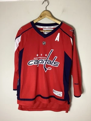 Camiseta Reebok Washington Capitals Juvenil L/XL Roja Nicklas Backstrom 19 NHL Hockey Foto 1 de 4