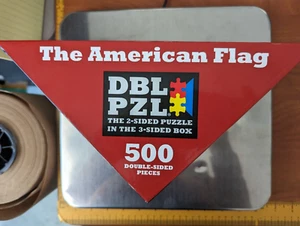 Rompecabezas de doble cara de pigmento y tono The American Flag 500 piezas DBL PZL 4 de julio - Imagen 1 de 3