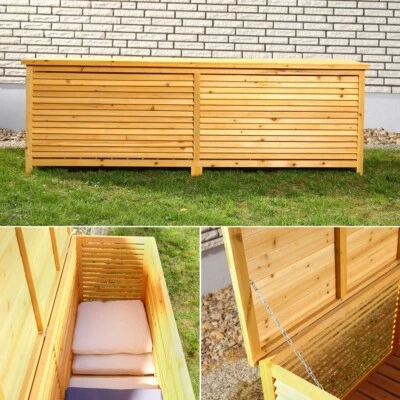 Auflagenbox Kissenbox Gartenbox 170CM XXL Holz Bank Gartentruhe Truhe Holztruhe - Bild 1 von 4