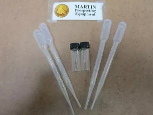 2 Glas 1oz Fläschchen 4 Schnupftabak Tweeze Gold Pfannen Bergbau Prospektion Bagger Schleuse - Bild 1 von 1