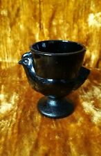 Vintage Black glass French collectable chicken egg cup. Used VGC base marked.