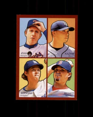 Goudey 2009 4 en 1 #10 Nolan Ryan/Scott Kazmir/Josh Beckett/Kershaw (ref 164419) Foto 1 de 2