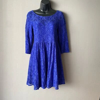 Vestido boho Free People talla XS azul encaje acampanado Foto 1 de 4