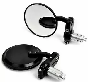 Black 7/8" Bar End Side Mirrors For Suzuki DRZ400SM DRZ400S DR200S DR650 S SE - Picture 1 of 1