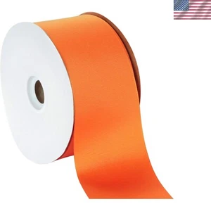 Vibrant 3" Torrid Orange Grosgrain Ribbon - 50 Yards of Polyester - Picture 1 of 4