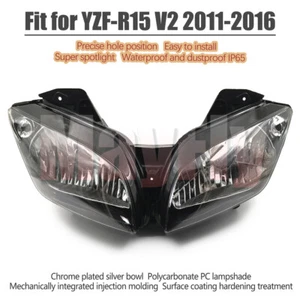 Fit For YZF-R15 V2 11-16 Motorcycle Front Headlight Headlamp Light Lamp Assembly - Picture 1 of 5