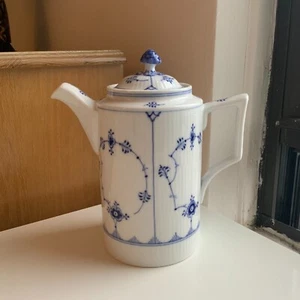 RARE Royal Copenhagen Blue Fluted Empire Coffee Pot 372 1stQ Excellent 1930s - Picture 1 of 16