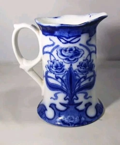 RARE ANTIQUE ART NOUVEAU STYLE SOHO POTTERY COBRIDGE ENGLAND BLUE &WHITE JUG - Picture 1 of 24