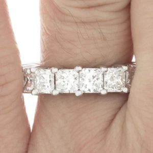 Anello Eternity con Diamante Splendente Forma 8.00 Carato 14k Oro - Foto 1 di 4