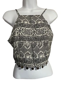 Millau Cropped Sleeveless Top with Coin Hem Womens Small - Picture 1 of 10