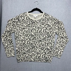 H and M womens Jumper Medium Brown Leopard Print Knit 2324 - Picture 1 of 9