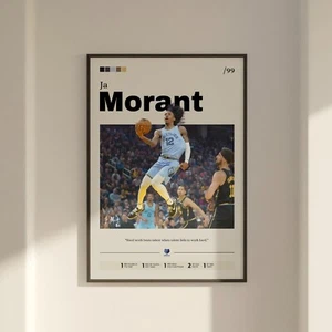 Póster de Ja Morant, arte de los Memphis Grizzlies, impresión de cesta, impresión de Morant Grizzlies - Imagen 1 de 10