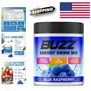 Sugar-Free Blue Raspberry Energy Powder Canister | 8 Ounces | Antioxidant - Picture 1 of 9