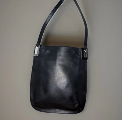 Vintage Maxx New York Black Leather Satchel Shoulder Bag Unisex Purse - Image 1 of 4