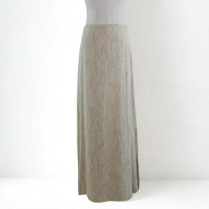 Banana Republic 100% Silk Cream Maxi Skirt Botanical Print Flowy Cottage Size 4 - Picture 1 of 7