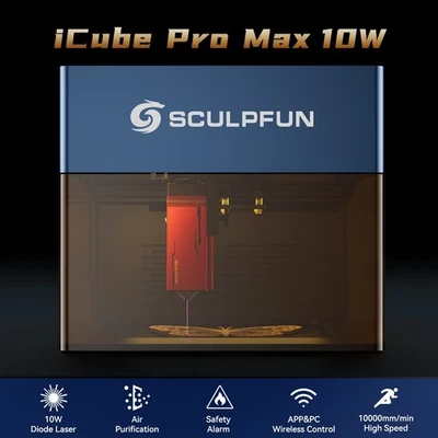 Sculpfun iCube 3W/iCube Pro 5W/iCube pro Max 10W Laser Graviermaschine,APP & PC