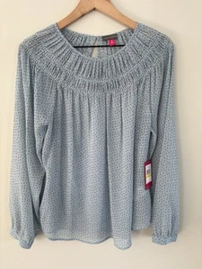 NWT Vince Camuto Ethereal Dawn Bluebell top Women’s M Flowy Boho Blouse - Picture 1 of 10