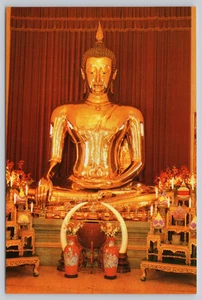 Kontinentale Postkarte Thailand Goldener Buddha von Sukhothai Wat Traimit - Bild 1 von 2