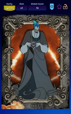 TOPPS DISNEY COLLECT - Hades LEGENDARY Black Villainous Motion DIGITAL CARD - Bild 1 von 4