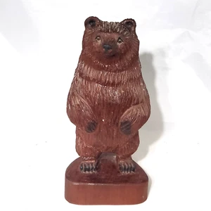 ANTIQUE CHAINSAW CARVED WOOD BEAR SIGNED CALIFORNIA ARTIST DEVYON HARRISON FOLK - Picture 1 of 12