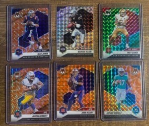 2021 Panini Mosaic NFL, Orange, Green & Silver Prizm Parallel Singles. You Pick