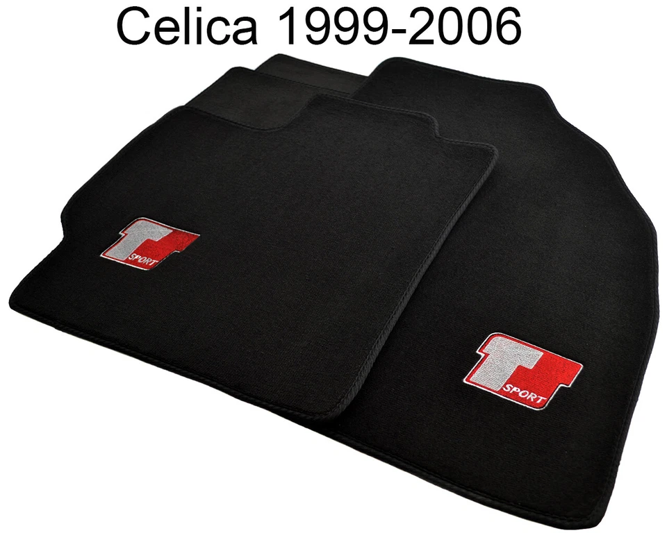 Alfombrillas para Toyota Celica 1999-2006 con emblema deportivo alfombras negras a medida Foto 1 de 4