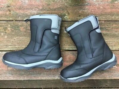 Lands End Snow Flurry Boots, Boys/Girls sz 5 used, Black, Waterproof + mittens  - Image 1 of 4